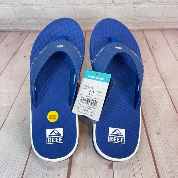 Reef Fanning x MLB LA Dodgers With Bottle Opener Flip Flops Sandals Mens Size 13 - Picture 8 of 11